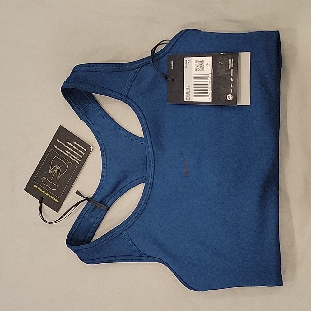 Nike Women's Blue/Black Dri-Fit Sports Bra BV3636-432 Size XS